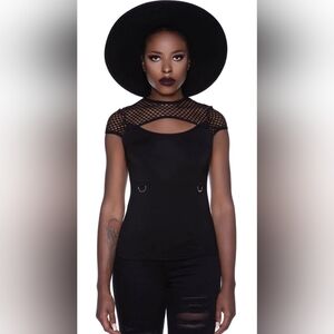 Killstar Black and White Lace Top